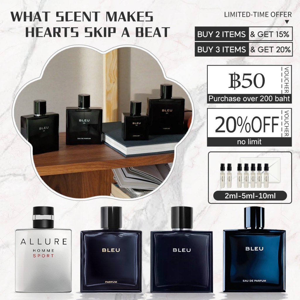 🔥น้ำหอมขายดี พร้อมส่ง bleu & bleu Parfum & Allure Homme Sport EDT/EDP 2ml/5ml/10ml กลิ่นหอมติดทนนาน