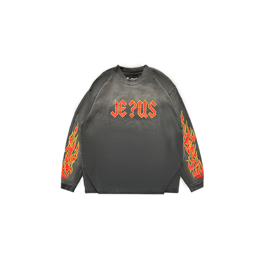 whatdoubts | JE?US faded long sleeve tee  | boxy