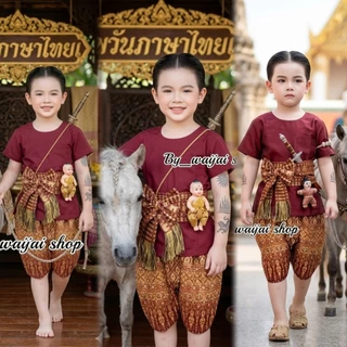 ชุดขุนแผน ชุดขุนแผนเด็กและผู้ไหญ่ วันภาษาไทย วันสุนทรภู่ ประกวดตัวละครวรรณคดีไทย ชุดแฟนซีเด็ก ขุนแผน