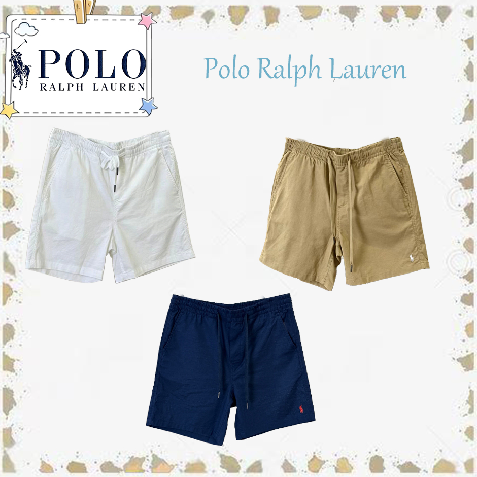 Polo Ralph Lauren กางเกงขาสั้น เอวยางยืดรูดเชือก ใส่สบาย ลำลอง ยูนิเซ็กส์