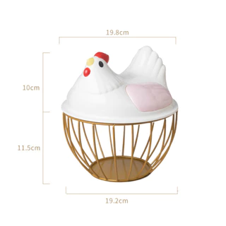 Domdom ตะกร้าไข่ไก่พร้อมฝาปิด ตะกร้าเก็บไข่ ภาชนะใส่ผลไม้ ความจุขนาดใหญ่