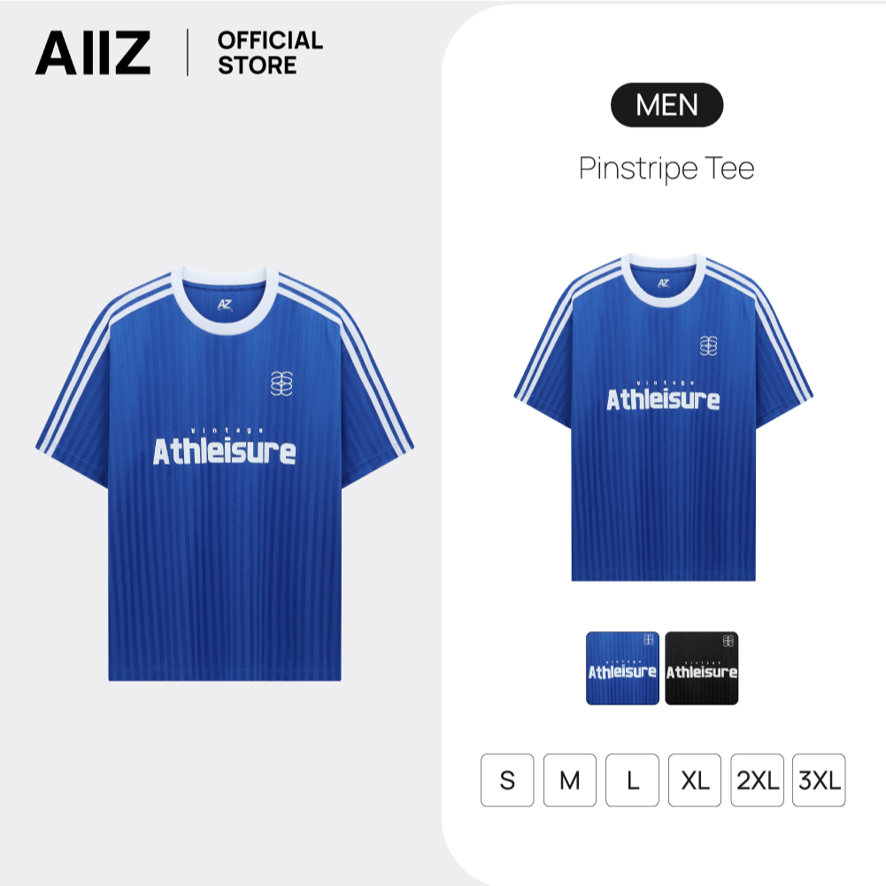 AIIZ (เอ ทู แซด) - AIIZ เสื้อแอคทีฟผู้ชายคอกลมแขนสั้น AIIZ Men's Pinstripe Tee