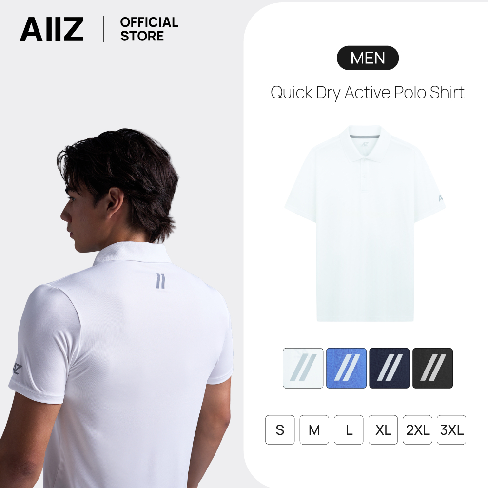 AIIZ (เอ ทู แซด) - AIIZ เสื้อโปโลแอคทีฟผู้ชาย ผ้าแห้งเร็ว