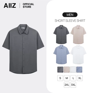 AIIZ (เอ ทู แซด) - AIIZ เสื้อเชิ้ตผู้ชายแขนสั้น สีพื้น AIIZ Men's Short Sleeve Shirt
