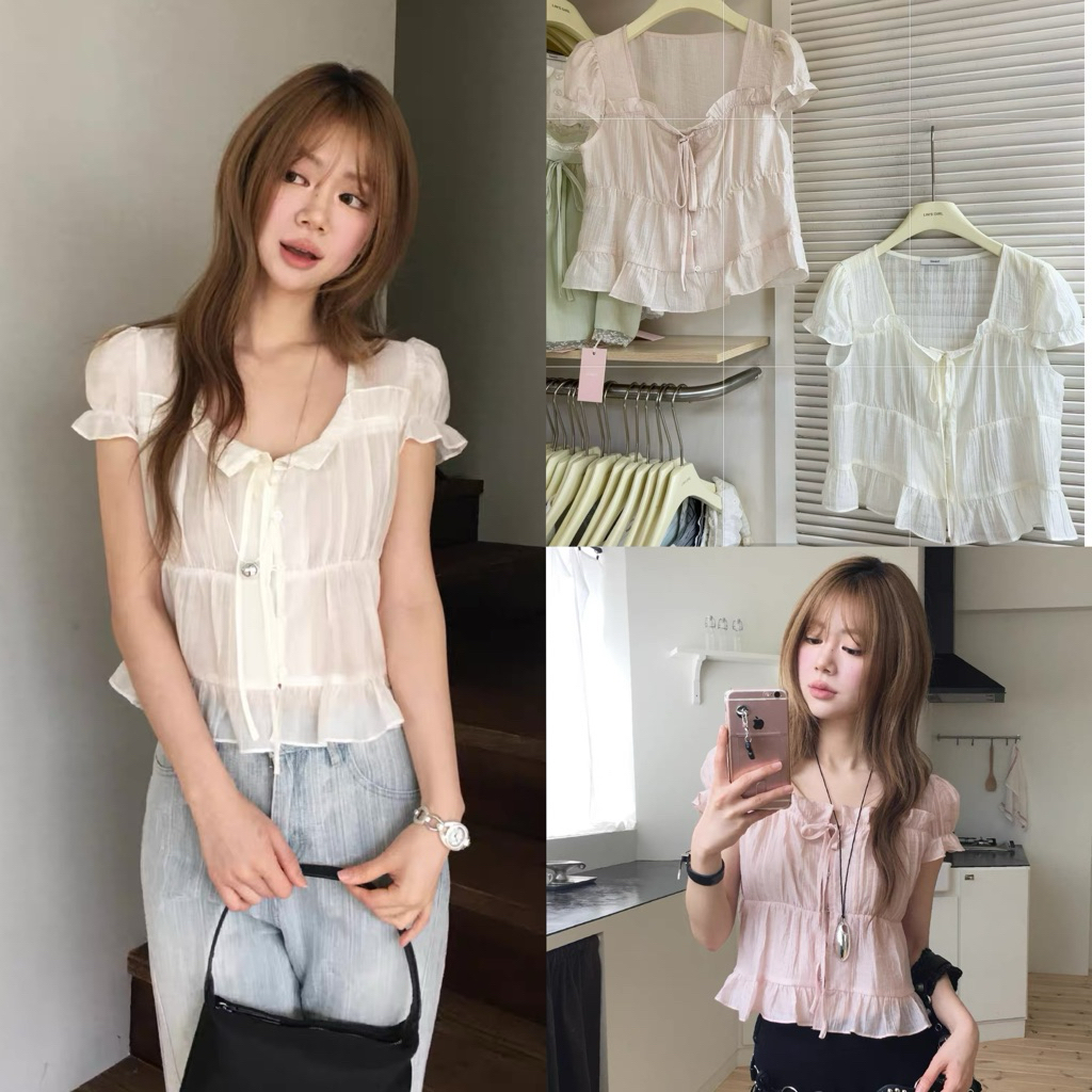 Somedays l 🐰Maki Top เสื้อแขนตุ๊กตาผ้าพริ้ว ผ้าค่อนข้างบางนะคะ คิวท์หวานลูกคุณหนู