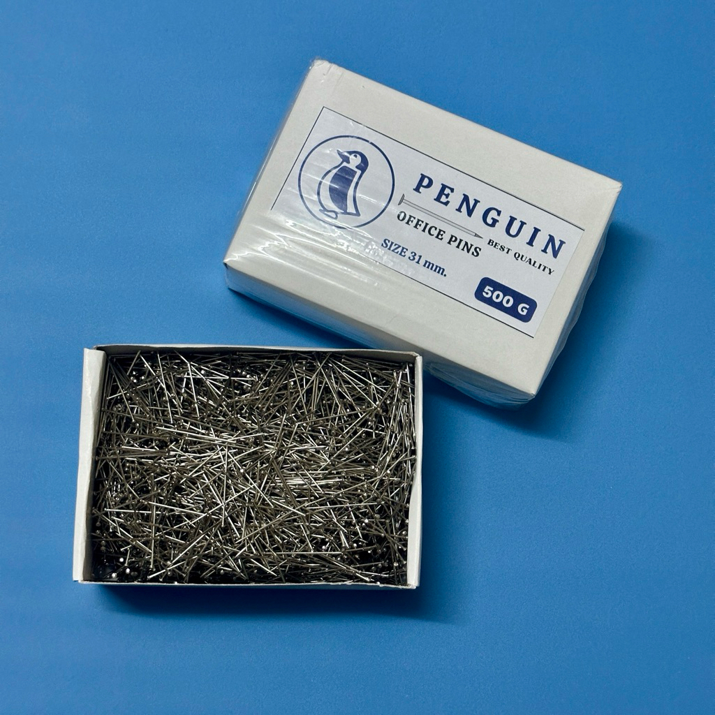 ตะปูเข็ม 31 mm 500 กรัม ตราPENGUIN เข็มหมุดปักกระทง ทำกระทง ทำบายศรี