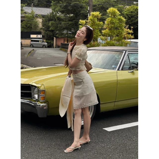 CECE CREAM SKIRT กระโปรงผ้าปัก