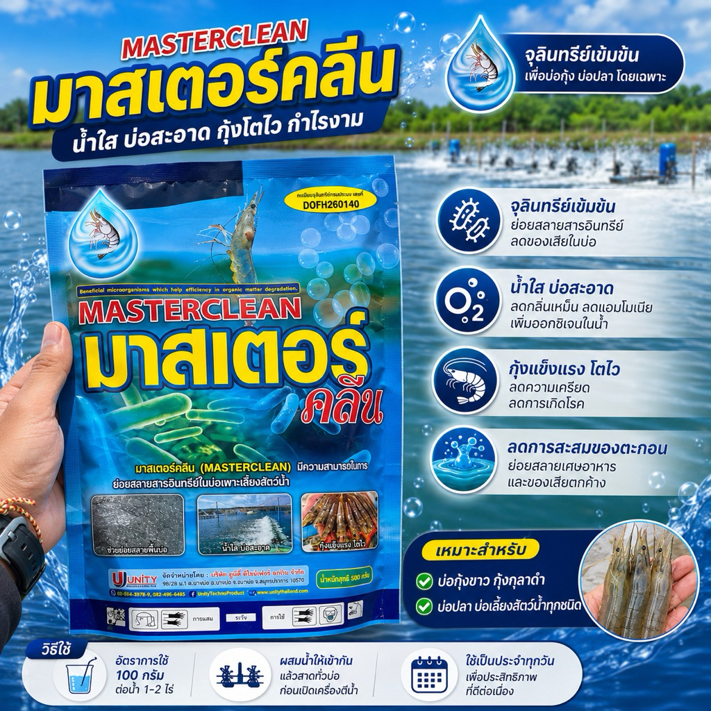 มาสเตอร์คลีน Masterclean จุลินทรีย์บำบัดน้ำ