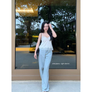arka atelier - custom jeans (s-xxl) กางเกงยีนส์เอวสูง สีพิเศษ ขากระบอกกลาง