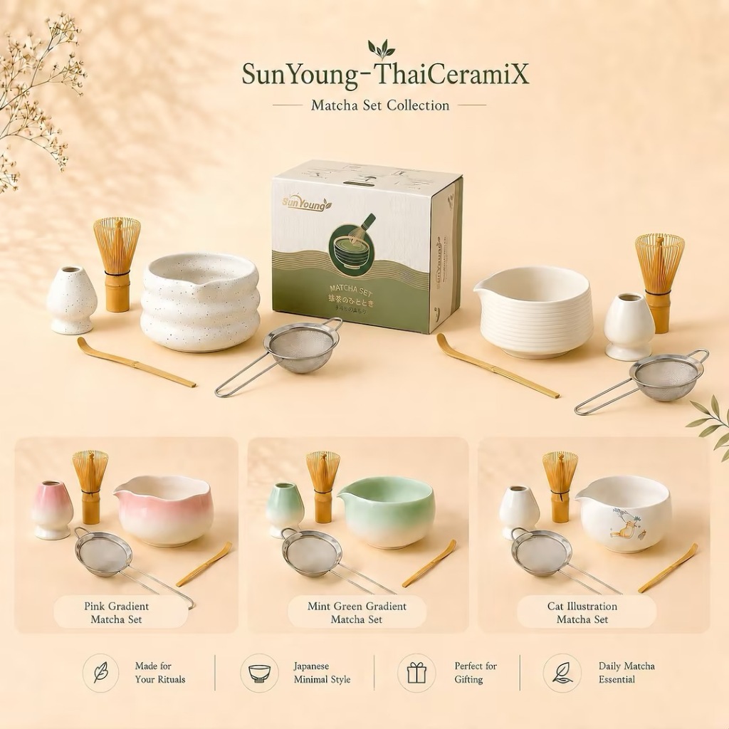 🍵 Japan matcha chawan set bowl ถ้วยชงมัทฉะ ชุดชงมัทฉะ ของขวัญสุดพิเศษสำหรับชามัทฉะ