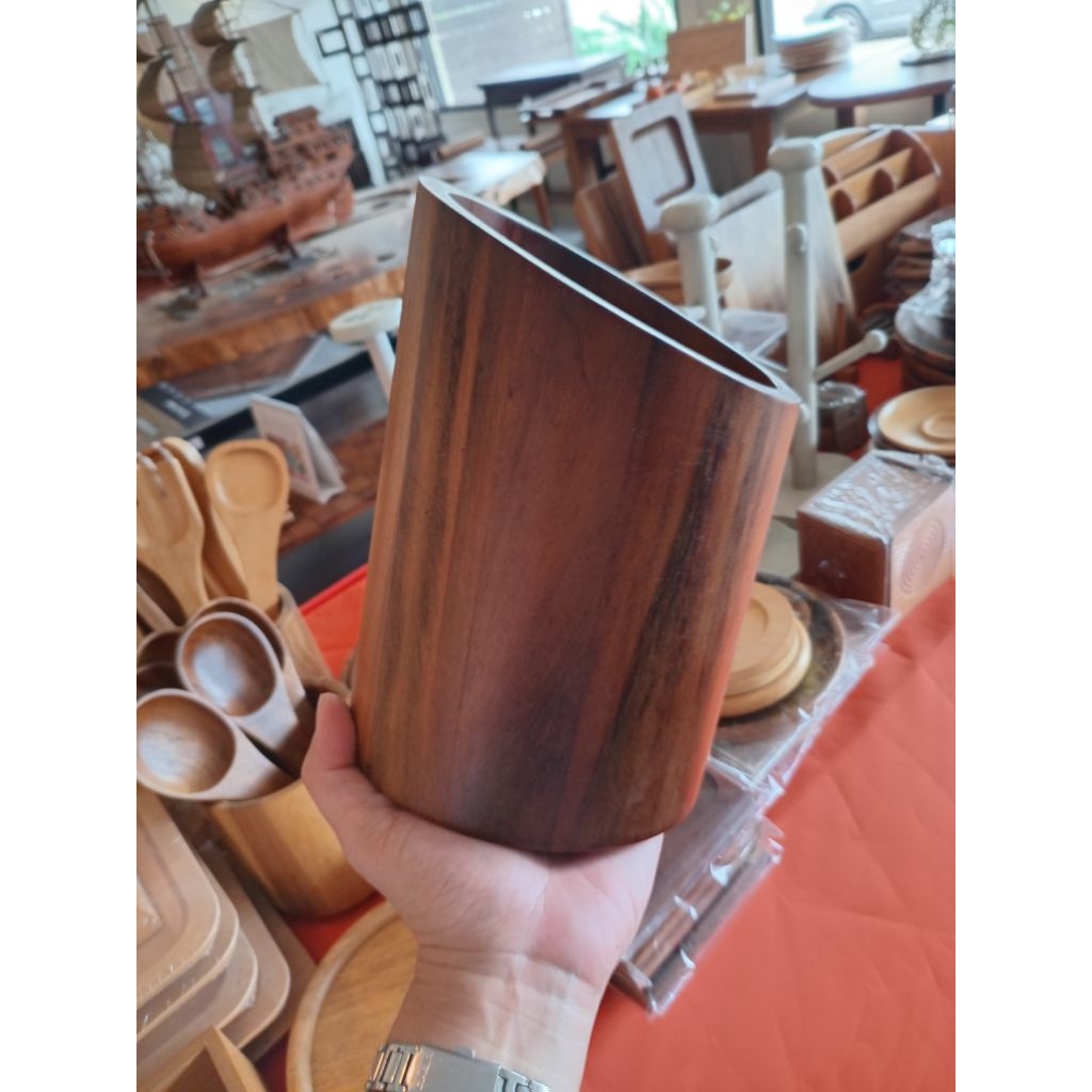 ที่ใส่ช้อนส้อม-ทัพพี ทำจากไม้อะคาเซียทั้งชิ้น (เกรดoutlet)