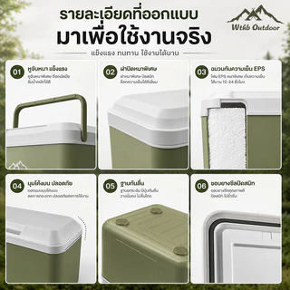กระติกน้ำแข็ง ถังน้ำแข็ง กล่องเก็บความเย็น ความจุ 6L/10L/16L/30L แบบพกพา แคมป์ปิ้ง ปิคนิค