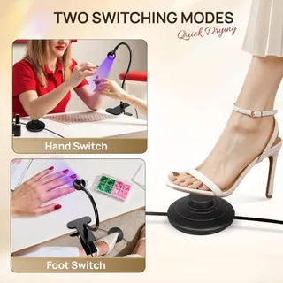 BQAN 5W UV Led โคมไฟเท้า Mini Gel Curing Light เครื่องเป่าเล็บ Clip-On แบบพกพา USB เครื่องเป่าเล็บเล็บเครื่องมือ