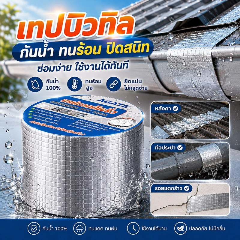 【พร้อมส่ง】เทปกาวบิวทิล เทปกาวกันรั่ว เทปกาวติดท่อpvc แผ่นแปะหลังคาเทปกาวติดหลังคา เทปกาวอเนกประสงค์ กาวอุดรอยรั่ว ซ่อมหล