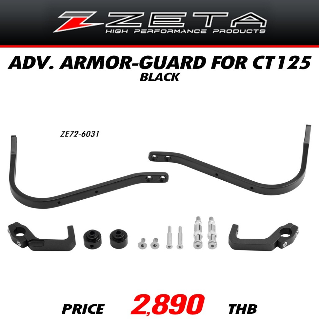 Zeta bảo vệ áo giáp ADV cho Honda ct125 bảo vệ tay cầm ZE72-6031 màu đen bảo vệ tay bằng nhôm CNC phiêu lưu