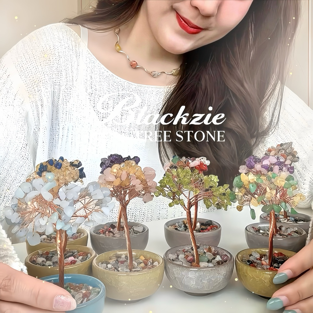 (แถมกล่อง ของแท้ ส่งด่วน!) ต้นไม้หินมงคลเสริมดวง 🌳✨ตั้งโต๊ะสุดปังมาแล้วค่า วางตกแต่งโต๊ะทำงาน ของขวัญ
