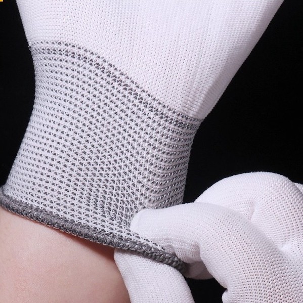 ถุงมือไนลอน PU คุณภาพสูง กันลื่นและแอนตี้สแตติก สำหรับงานซ่อมบำรุงและอิเล็กทรอนิกส์ ใส่สบาย ทนทาน พร้อมส่งฟรี