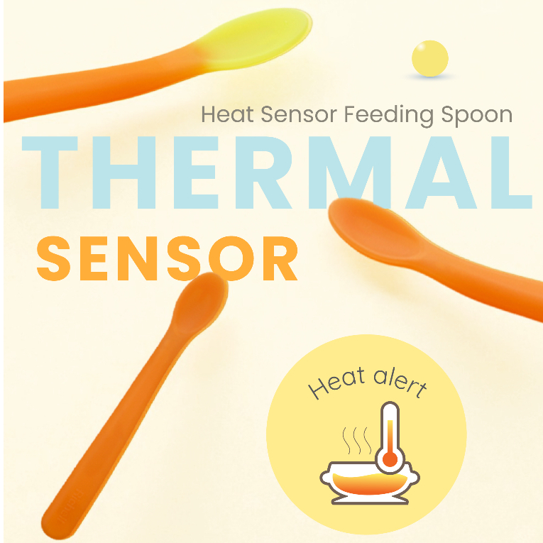 Richell(ริเชลล์) ช้อนป้อนอาหารเปลี่ยนสีตามอุณหภูมิ พร้อมกล่องเก็บ Richell T.L.I Heat Sensing Feeding Spoon with Case
