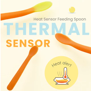 Richell(ริเชลล์) ช้อนป้อนอาหารเปลี่ยนสีตามอุณหภูมิ พร้อมกล่องเก็บ Richell T.L.I Heat Sensing Feeding Spoon with Case