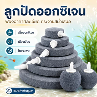 ลูกปัดออกซิเจนตู้ปลา หินอากาศ ฟองละเอียด เงียบพิเศษ กระจายลมสม่ำเสมอ เพิ่มออกซิเจน ไม่อุดตัน หลายขนาด