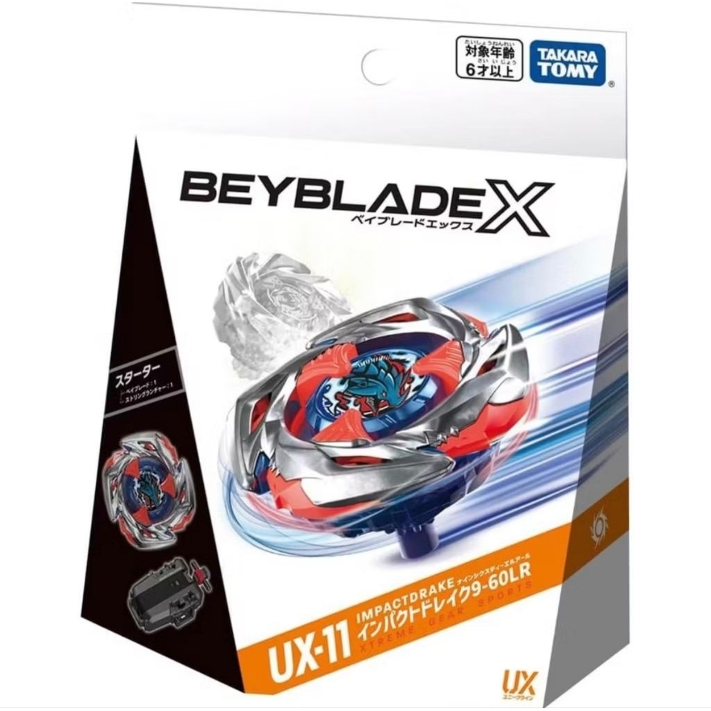 ของแท้ของอยู่ไทย!ไม่ทราบที่อยู่โค้ด BEYBLADE X UX-11 Starter Impact Drake 9-60LR