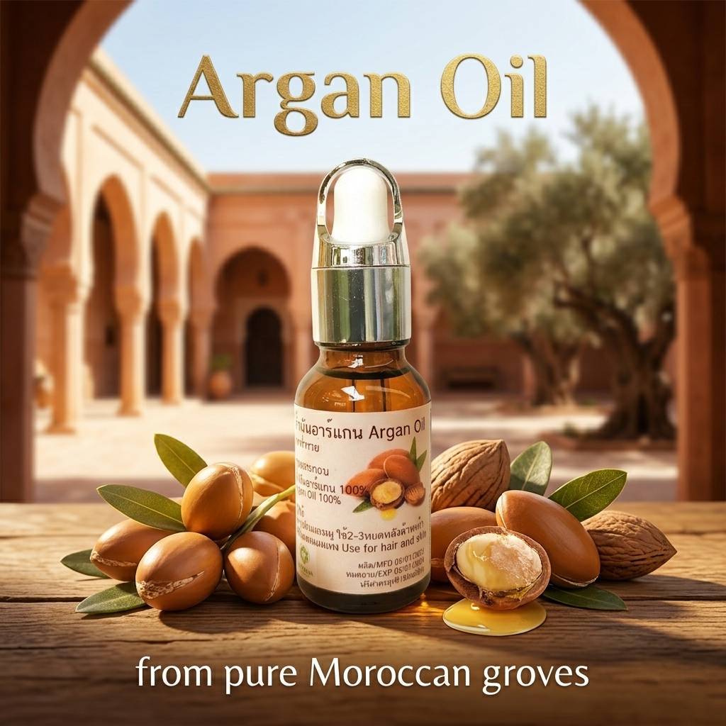 อาแกนออย น้ำมันอาแกนออย Argan Oil Organic for face and hair ออแกนิกส์ เพรียว100% สำหรับผมและใบหน้า