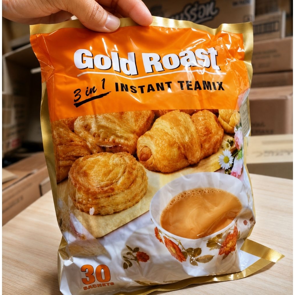ชาปรุงสำเร็จชนิดผง ตราโกลด์โรสท์ Glod Roast 3 in 1 ชานม ชาร้อน ชามาเลย์ มี อย.