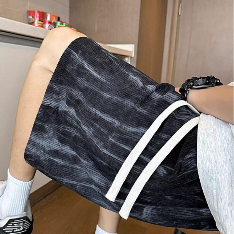 M-3XL กางเกงขาสั้นพิมพ์หมึกสำหรับผู้ชาย กางเกงขาสั้นทรง รูปที่ 6