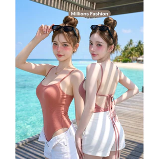 💕ShopBypuy💕บอดี้สูทสายเดี่ยวผูกหลัง