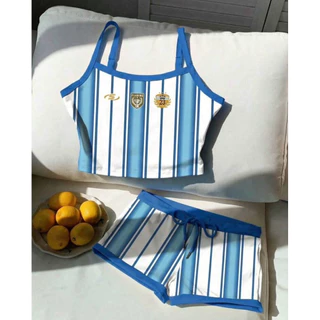 Argentina 🇦🇷 Style มัดรวบชุดลายธงอาร์เจนติน่า