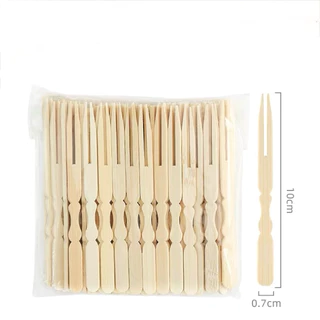 ไม้จิ้มผลไม้ ไม้เสียบอาหาร ไม้จิ้มอาหาร ขนาด10cm แพ็ค100ชิ้น ส้อมจิ้มผลไม้ ไม้ไผ่ธรรมชาติ