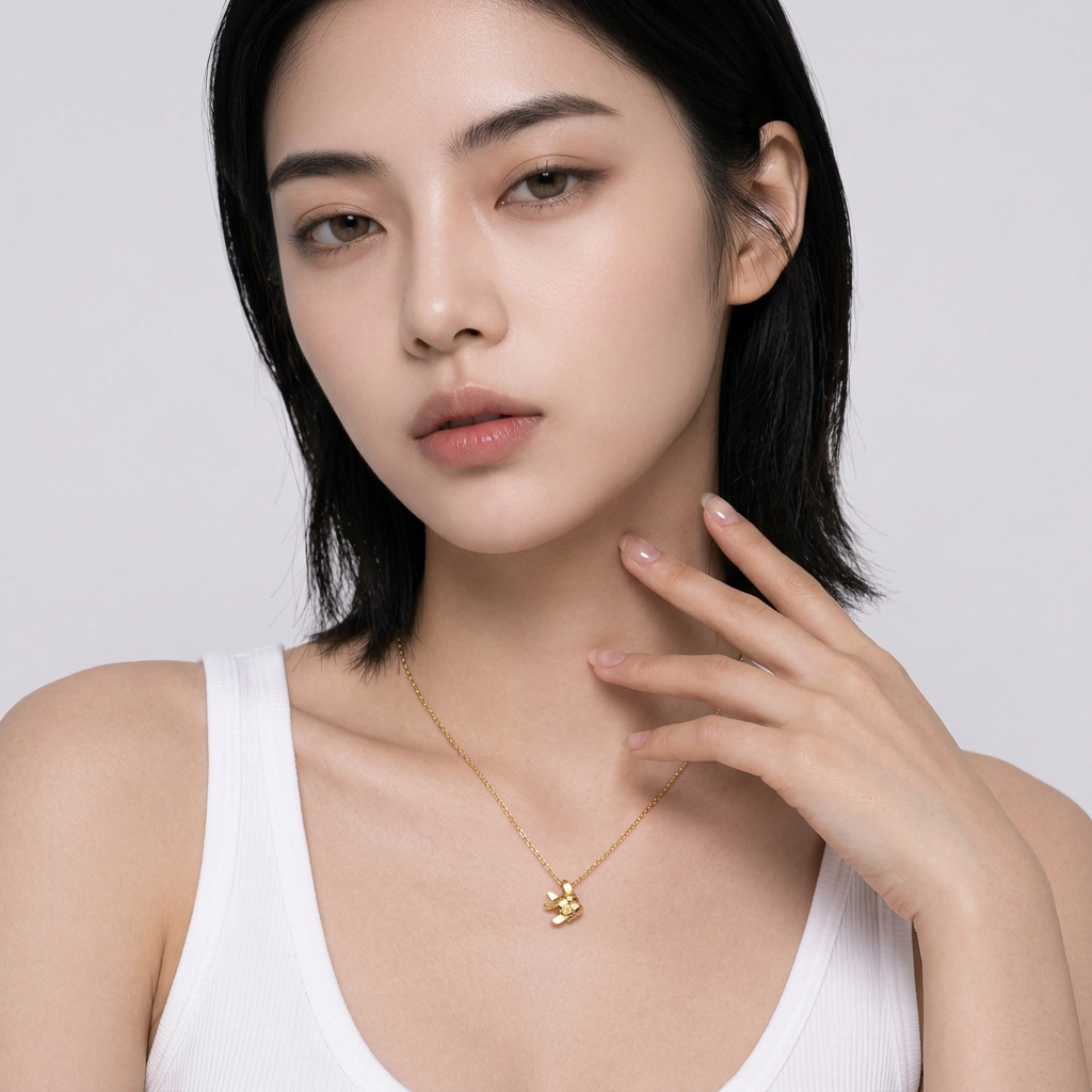 สร้อยคอปลาตะเพียนสาน เงินแท้ 99.9 ขนาด S ชุบทอง 18k สี Rich Gold