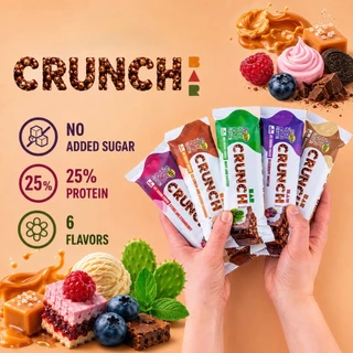 FITWIN CRUNCH โปรตีนบาร์ 50 กรัม × 12 ชิ้น (กล่อง) | โปรตีน 25% | ไม่มีน้ำตาลเติมแต่ง