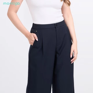 Montipa Wide Iron Free Pants กางเกงทรงกระบอก กระดุมหน้า เอวยางยืดด้านหลัง ผ้า Iron Free RGPWI33