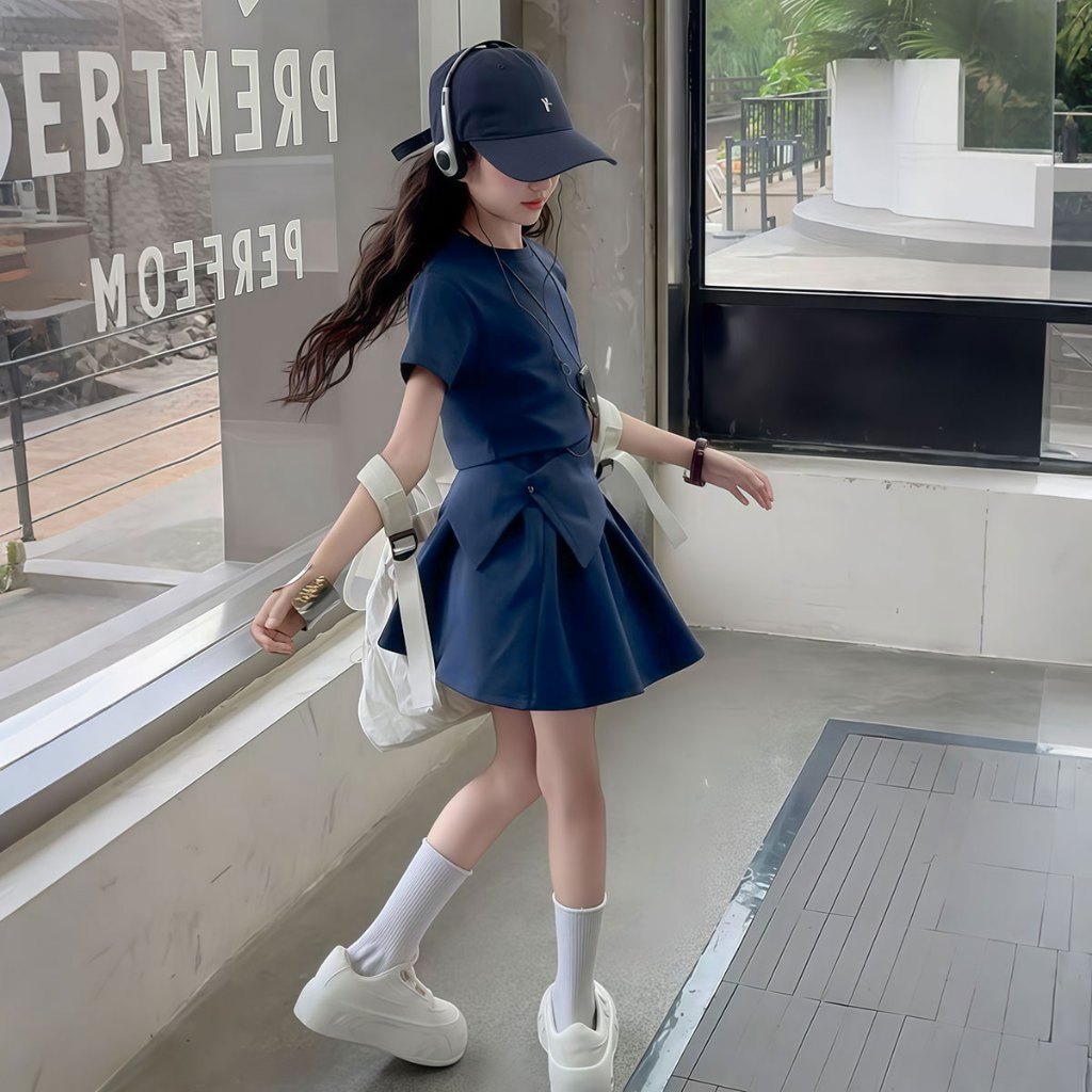 Beryl kidsชุดเซ็ทเด็กสาวแฟชั่นสไตล์เกาหลี เสื้อ + กระโปรง รูปที่ 5