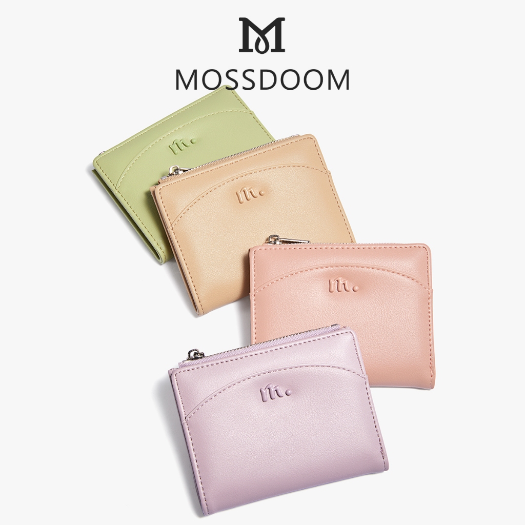 MOSSDOOM Vellie Wallet กระเป๋าใส่บัตรหนัง PU ดีไซน์มินิมอล สีหวานละมุน ใช้งานได้ทุกวัน