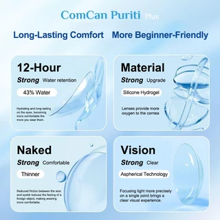 ComCan บรรจุ 2 ชิ้น คอนแทคเลนส์รายเดือน 1 เดือน เลนส์ใส คอนแทคเลนส์ซิลิโคนไฮโดรเจล คอนแทคเลนส์สายตาสั้น 1 กล่อง คอนแทคเล