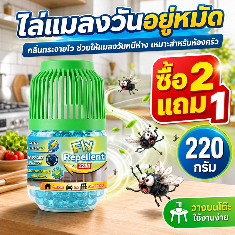 ไล่แมลงวันแรง ไล่แมลงวัน ไล่แมลงหวี่ แมลงวัน ซื้อ 2แถม1 ปล่อยกลิ่นยาวนาน ไล่แมลงวันได้อย่างมั่นใจ
