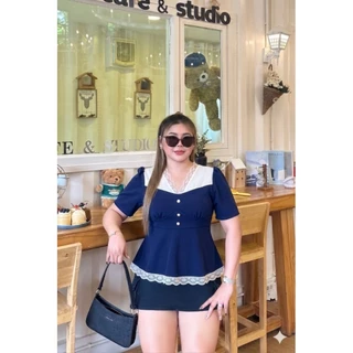 🆕เสื้อชายระบายเป็นงานผ้ายืดวูลเวฟ เนื้อผ้านิ่มใส่สบาย ไม่ร้อน ชุดเข้ารูปเป๊ะมากค่ะ
