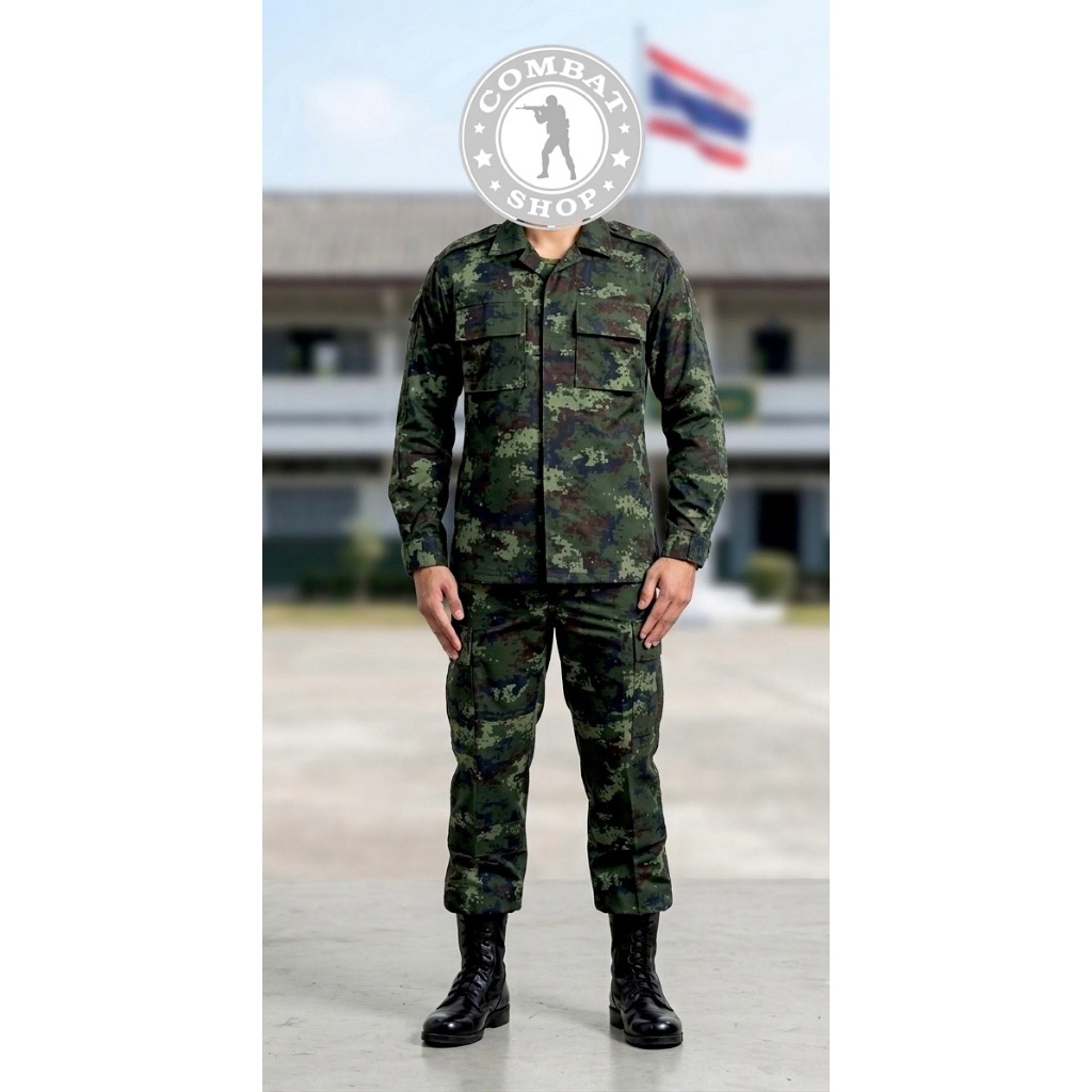 ชุดทหารบก แท้ รุ่นใหม่!! ปี 2568 ชุดพรางทบ.ชุดฝึกลายพรางทบ.