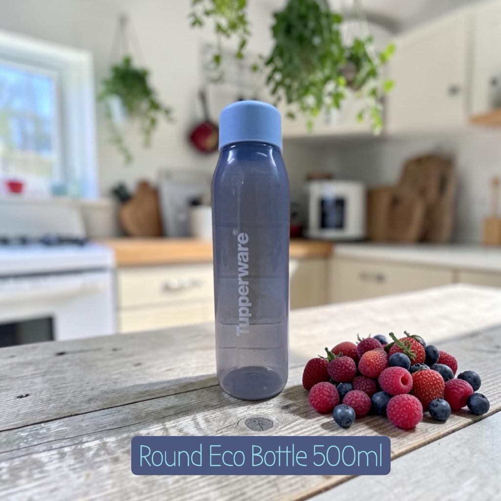 ขวดน้ำฝาเกลียว/ฝาหมุน สีฟ้า Round Eco Bottle ขนาด 500ml แบรนด์แท้ Tupperware