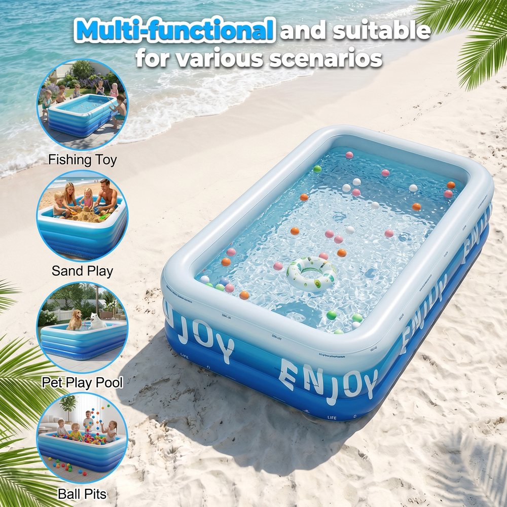 สินค้าพร้อมส่ง จัดส่งสระน้ํา สระน้ำเป่าลม 2เมตร 3 เมตร 3 ชั้น Swimming Pool ยาวพิเศษ สระน้ําเด็ก สระใหญ่ ถ้ารั่วชดเชยให้