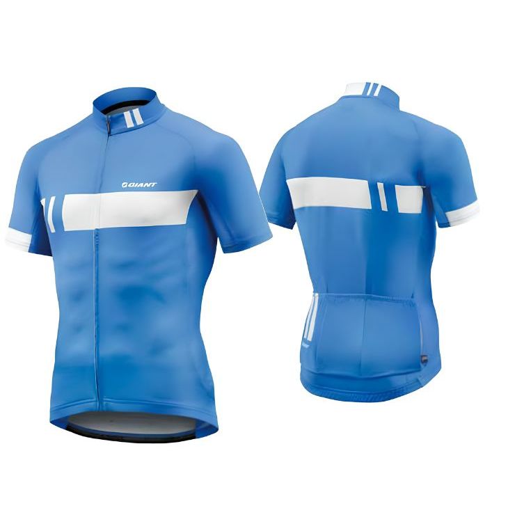 เสื้อปั่นจักรยานแขนสั้นสำหรับผู้ชาย GIANT PODIUM SS JERSEY CYAN BLUE/WHITE