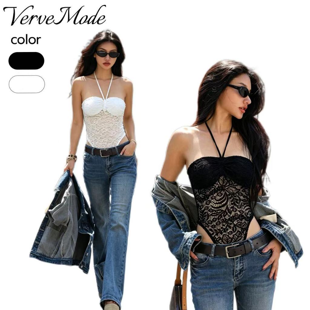 VerveMode.🍓 จัดส่งในประเทศไทย🍓เสื้อสายเดี่ยวผ้าซาตินเซ็กซี่เปิดหลัง แต่งขอบลูกไม้ ทรงเสื้อกั๊กบางเบาสำหรับใส่พักผ่อน