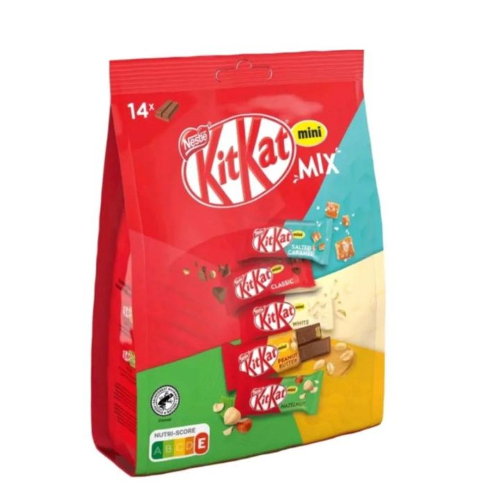 KitKat mini mix  197.4g เวเฟอร์ช็อกโกแลตมินิรวมรสยอดนิยม 5 รส 14 ชิ้น สินค้าจากบัลแกเรีย BB.10/2027