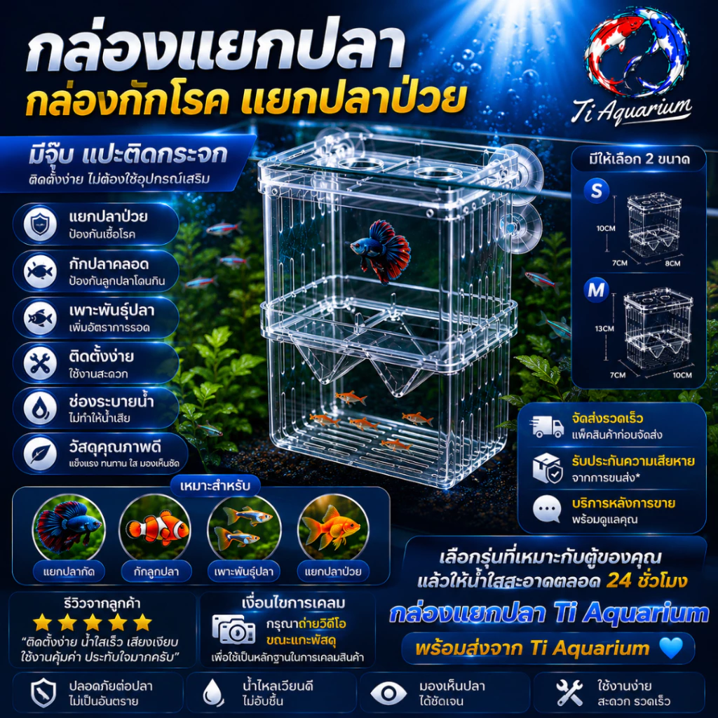 กล่องแยกปลา ติดกระจกตู้ปลา แบบจุ๊บยาง thumbnail 5