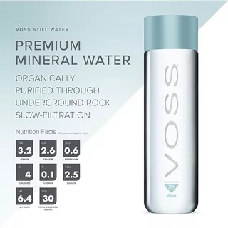 [ยกลัง24ขวด]VOSS น้ำแร่ธรรมชาติ ขวด rPET 500 ML