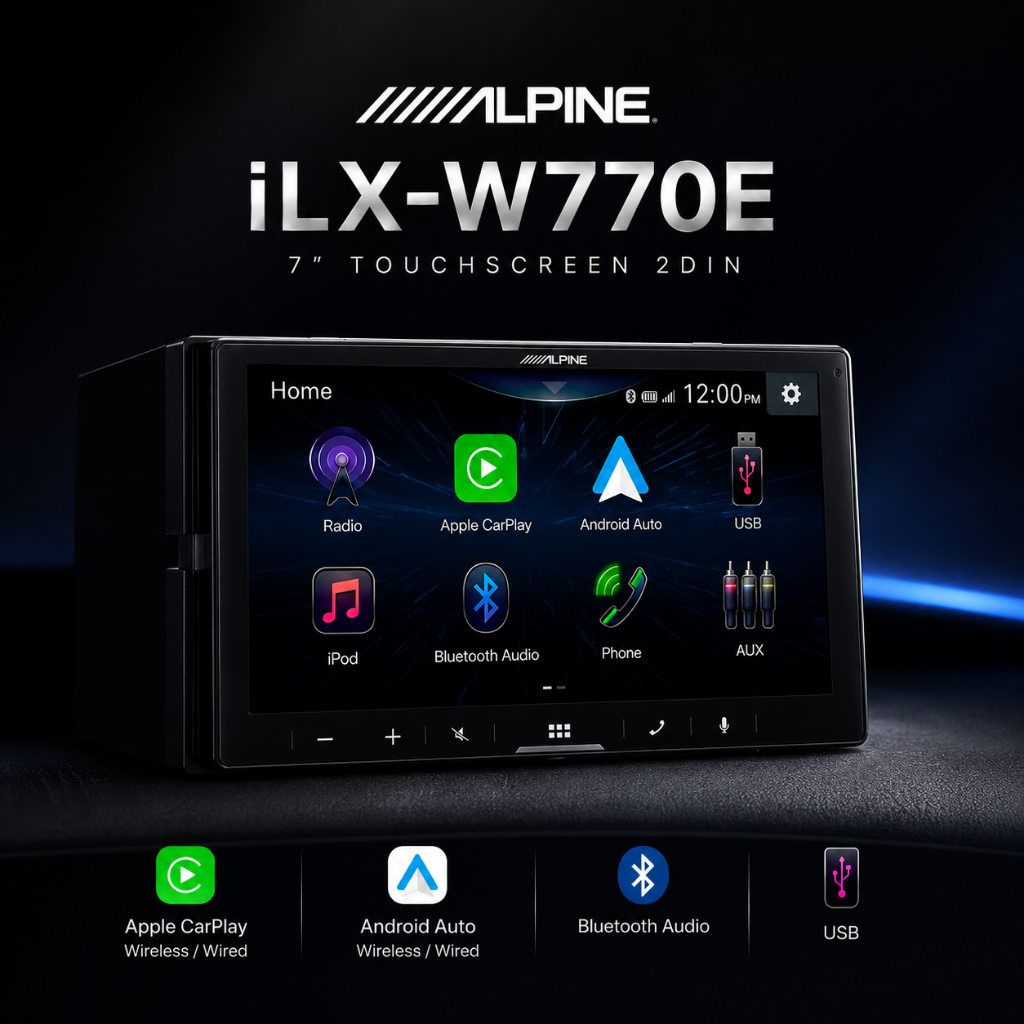ALPINE iLX-W770E จอ2DIN 7นิ้วฟังก์ชันครบครัน รองรับ Apple CarPlay & Android Auto แบบไร้สาย(Wireless)