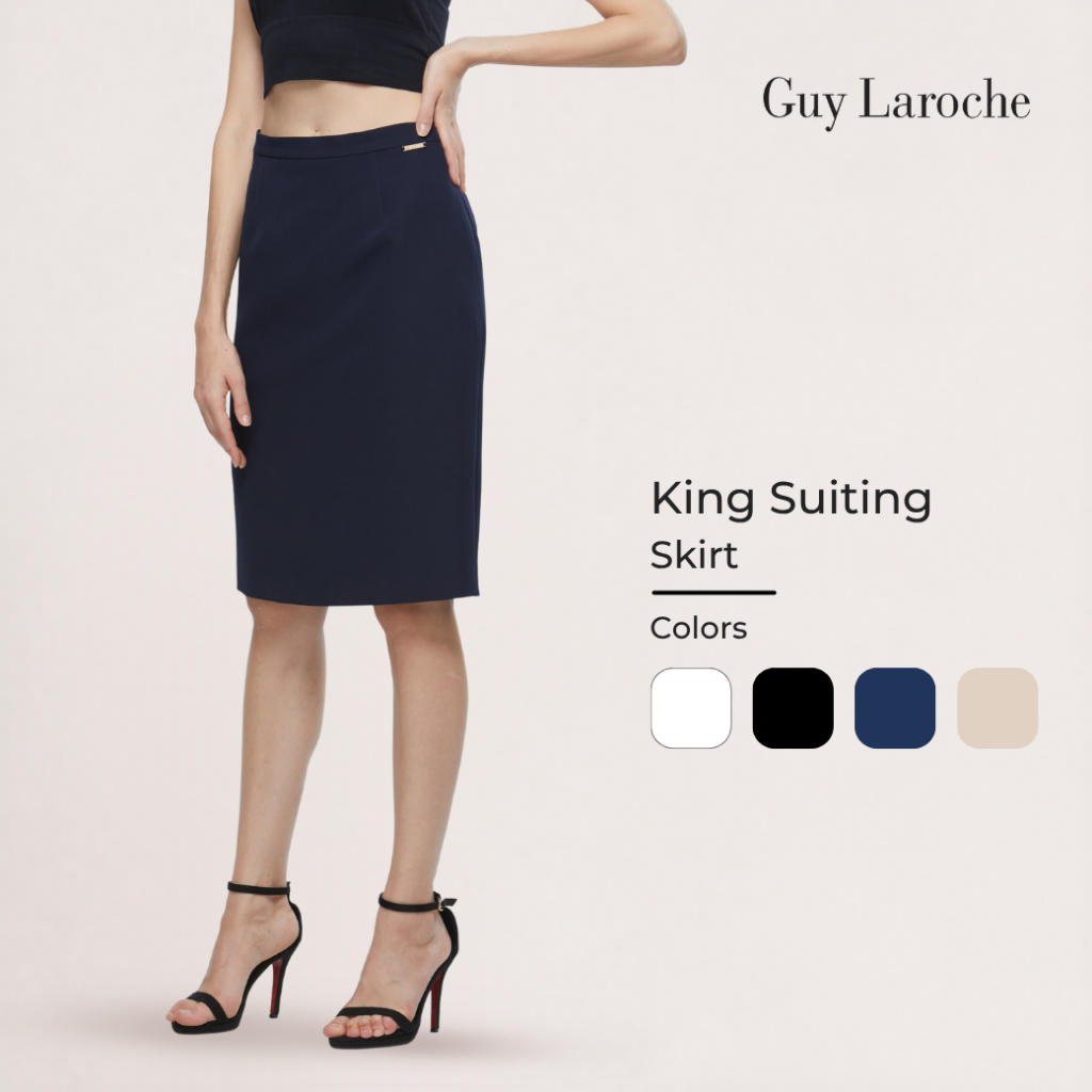 Guy Laroche กระโปรงทำงาน king suiting ขอบเอวติดกระดุม ซิปซ่อน