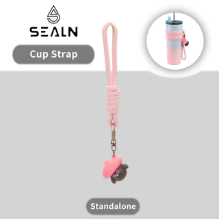 SEALN อุปกรณ์เสริมสำหรับแก้วเก็บความเย็น หลอดดูดยางรัด, ฝาปิด แก้วเก็บความเย็นมีหูจับแก้วเก็บความเย็นแบบสุญญากาศ เซรามิก